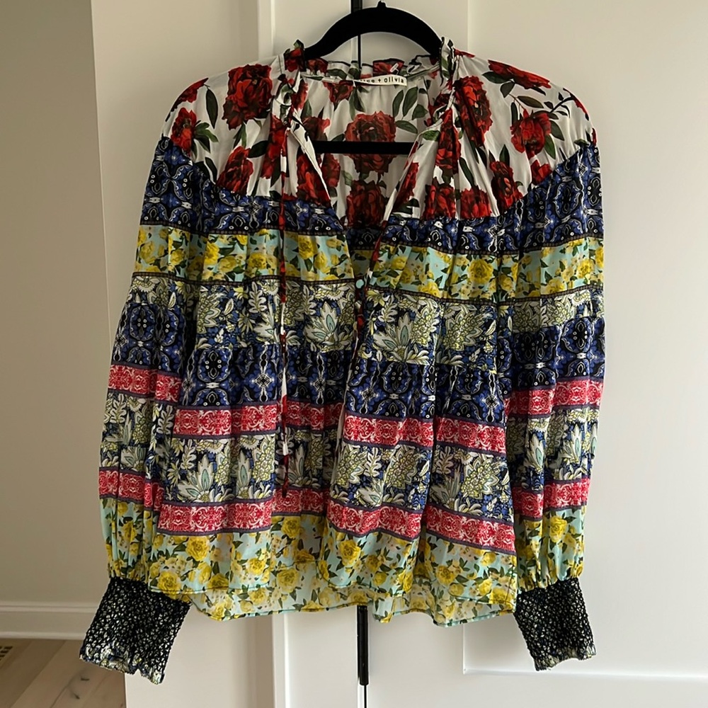 Alice and Olivia Marlyn Printed Blouse